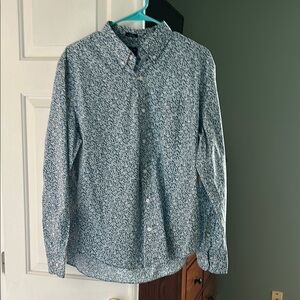Men's Blue Patterned Shirt